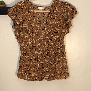 Monteau Caramel floral blouse